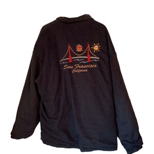Reversible San Francisco California yellow blue jacket XXL Golden Gate Bridge